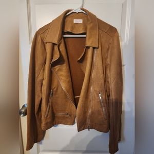 Pink Lily Faux Suede Moto Jacket